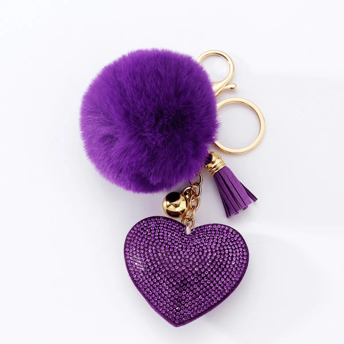 Heart Puff Balls Keychain