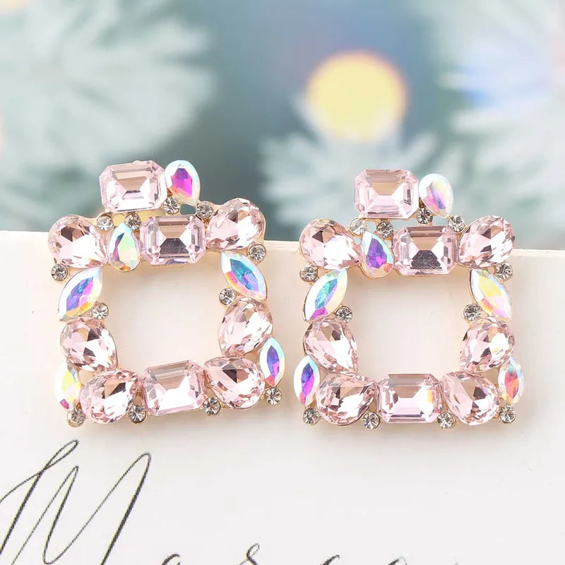 Bohemian Square Gem Earrings