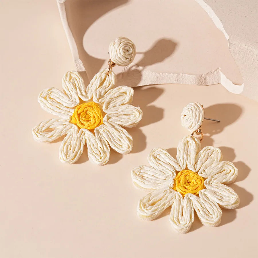 Yellow Sweet Flower Drop Earrings