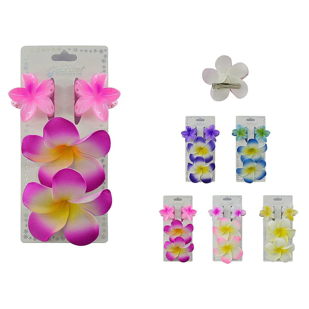 Tropical Flower Hair Clip Set
