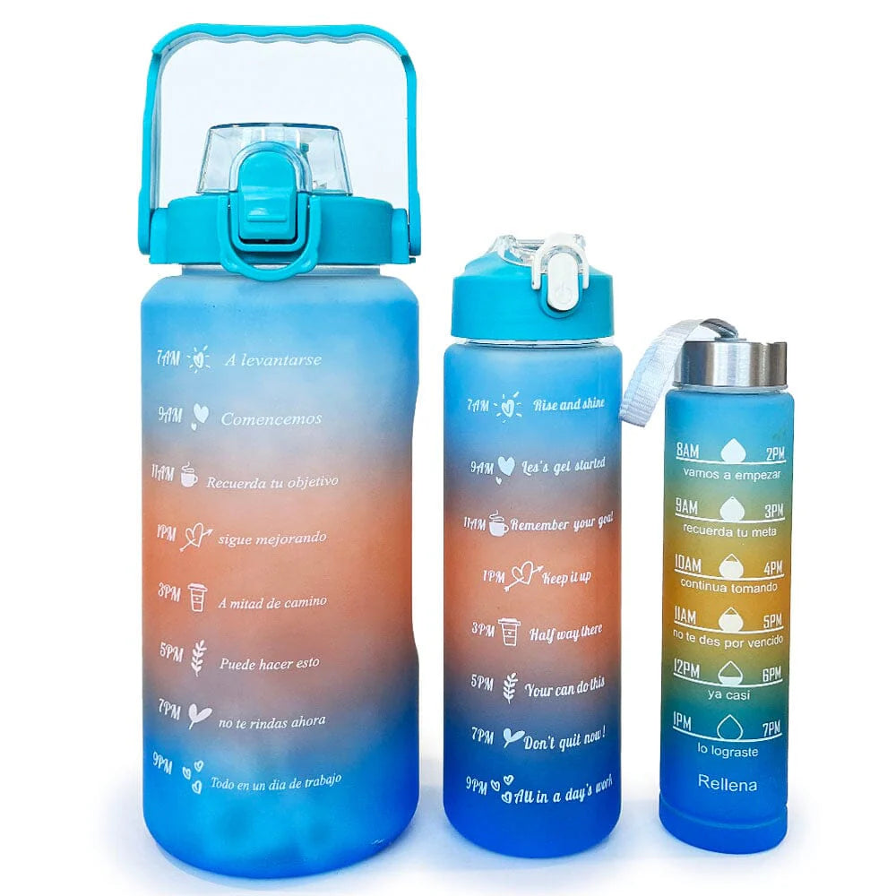 Motivational Water Bottle 3PC Set