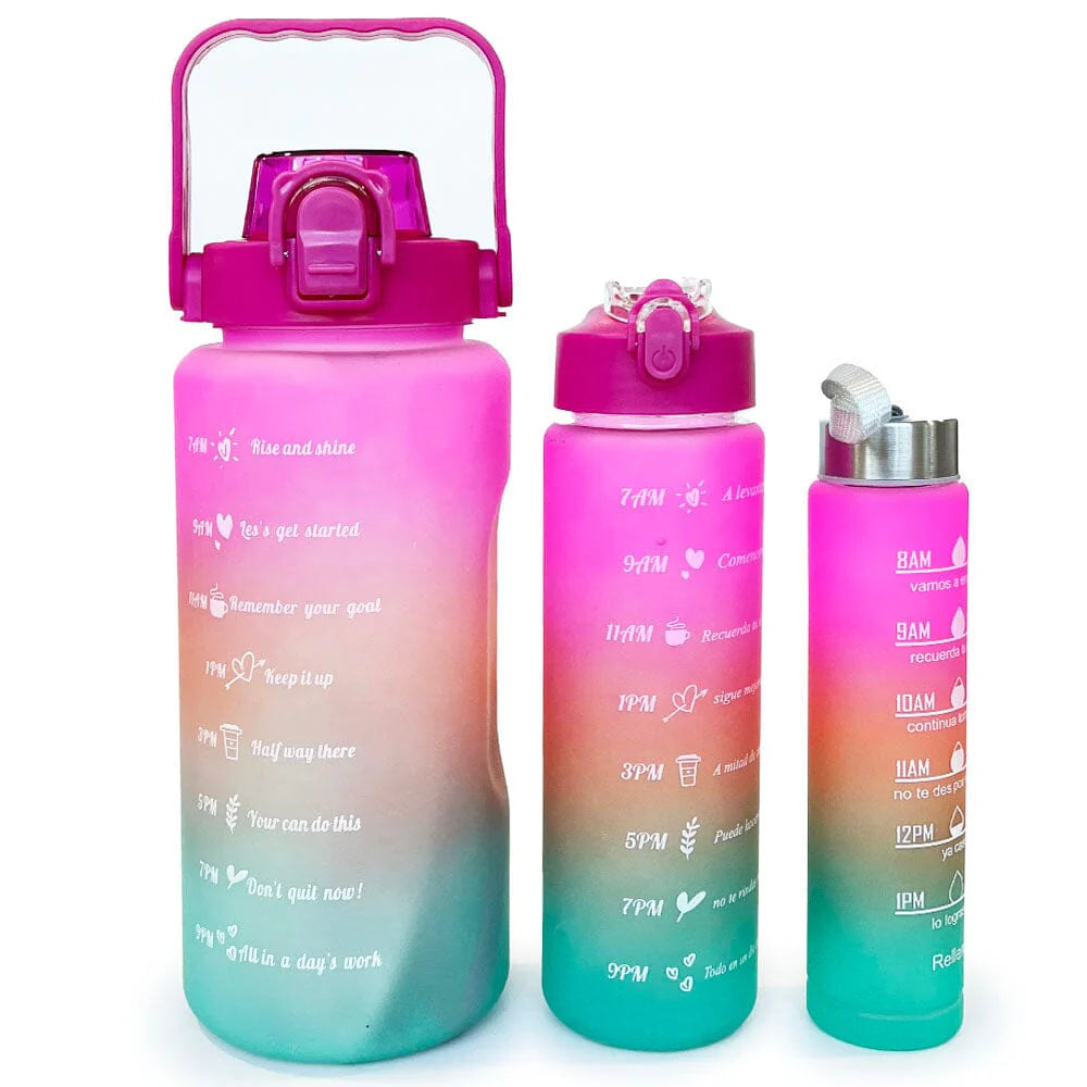 Motivational Water Bottle 3PC Set