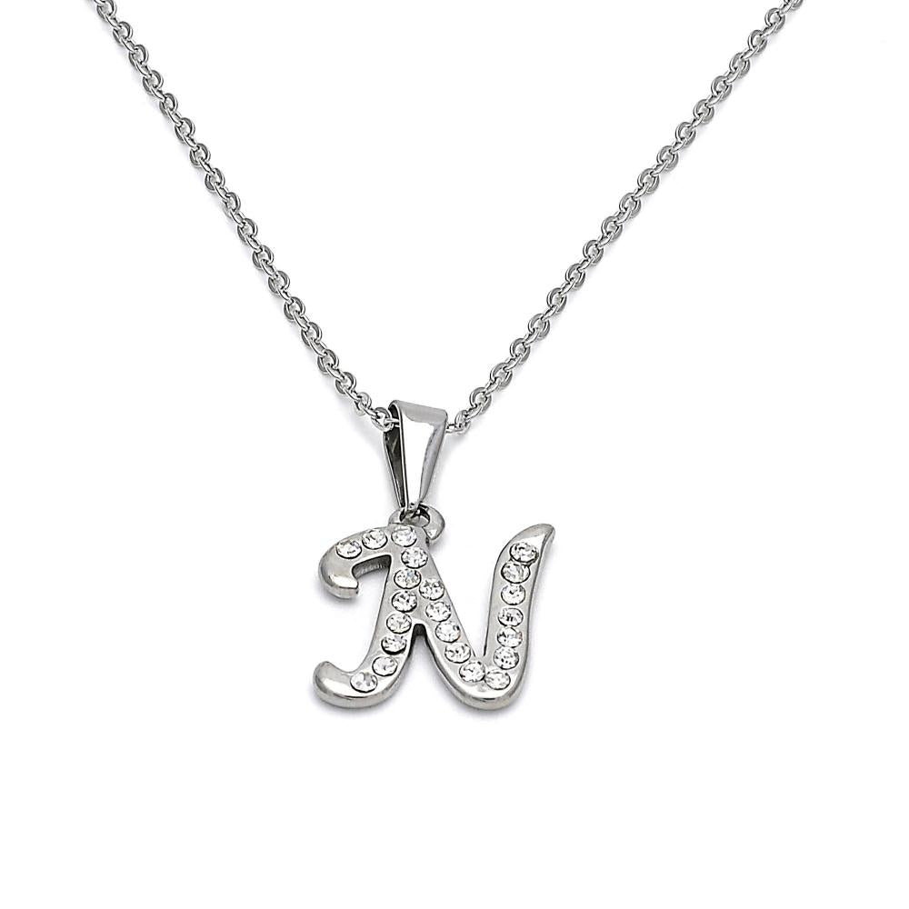 Stainless Steel Rhinestone Necklace