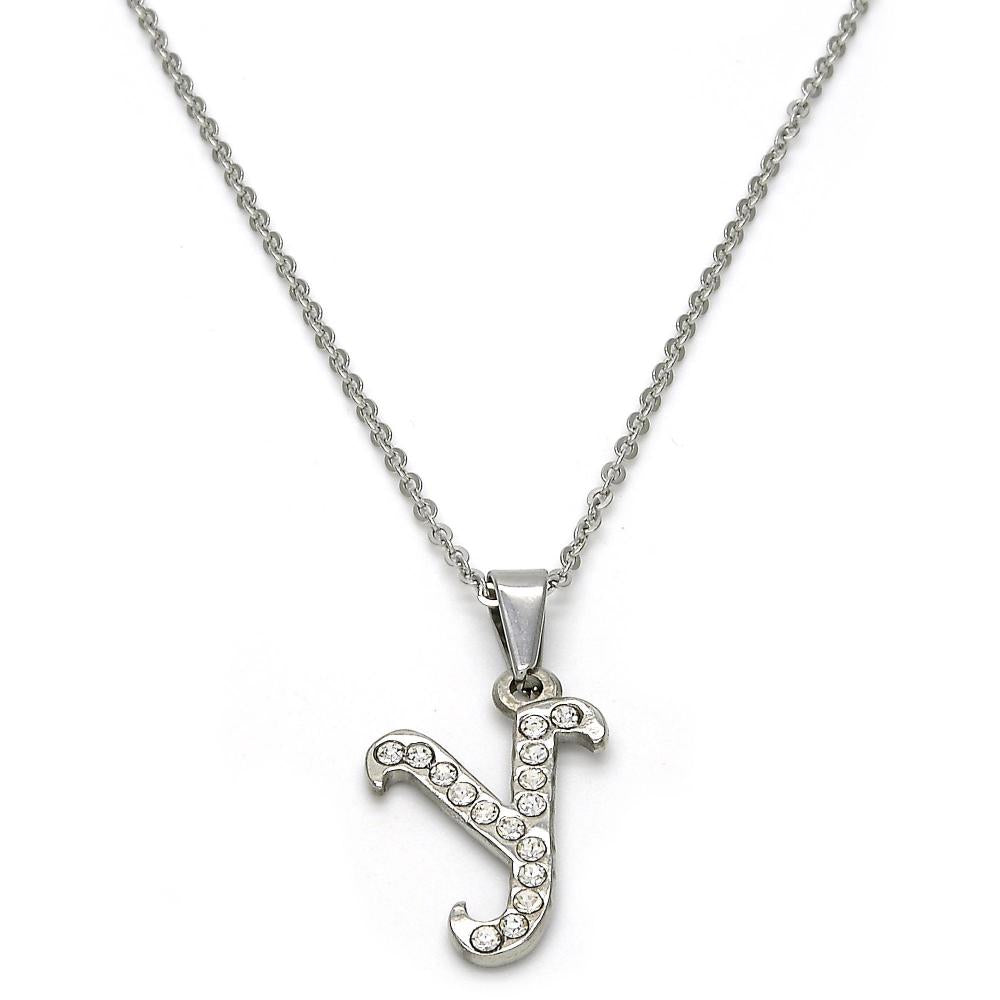 Stainless Steel Rhinestone Necklace