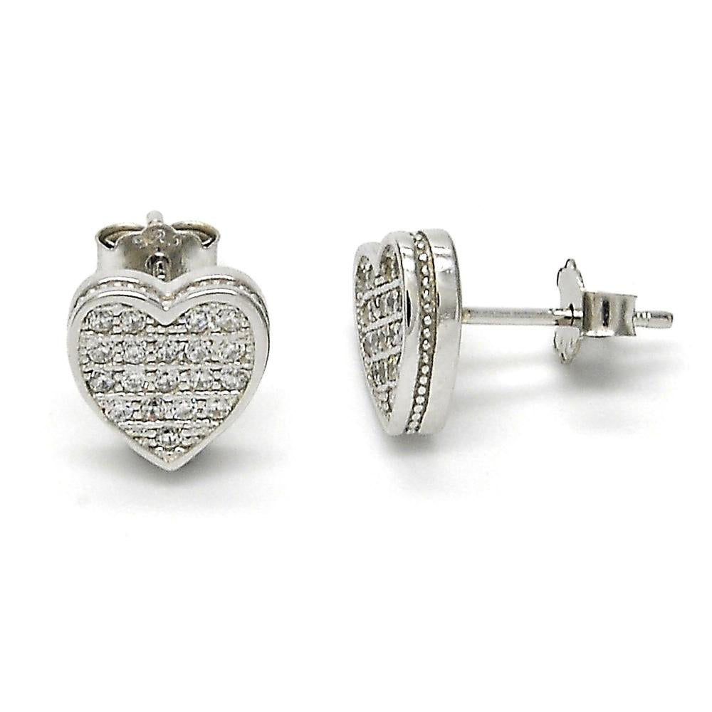Textile Heart 925 Earrings