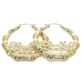 ILU Gold Plated Bamboo Hoops