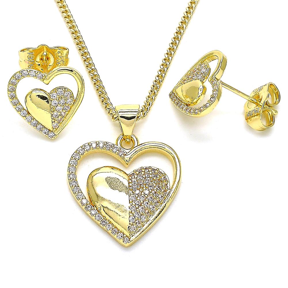 Heart of Metal Gold Plated Necklace Set