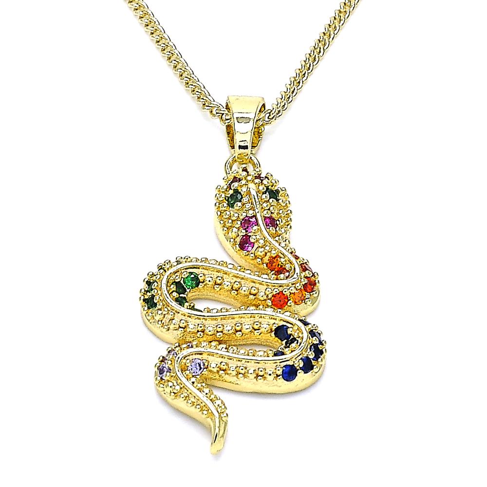 Friendly Snake Gold Plated Necklace