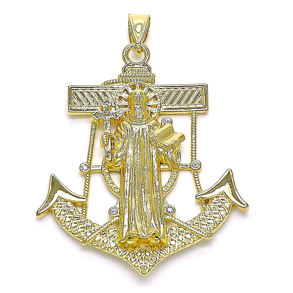 Gold Plated San Benito Anchor Pendant