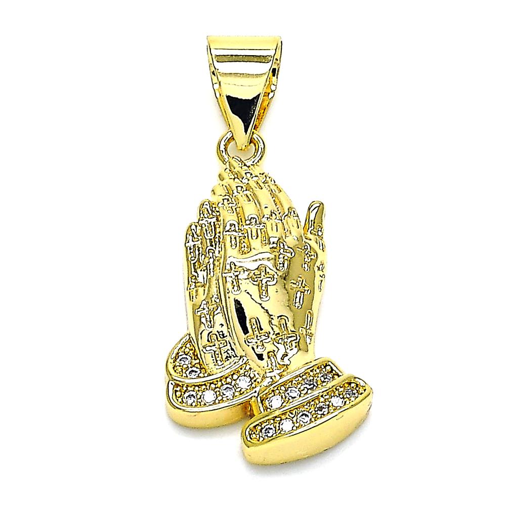 Gold Plated Praying Hands Pendant
