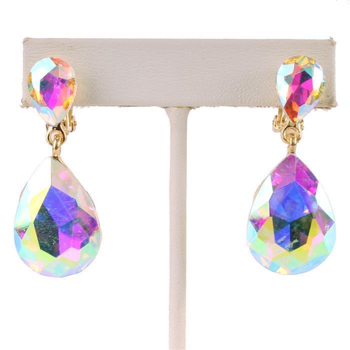 Crystal Dangle Clip On Earring