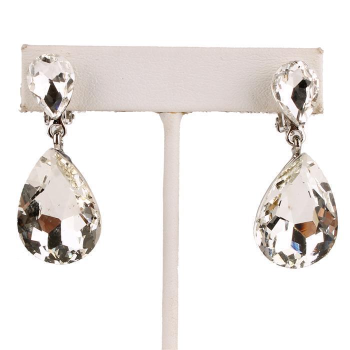 Crystal Dangle Clip On Earring