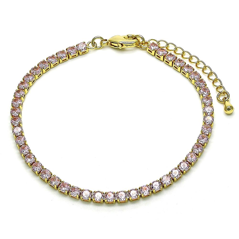 Pink Stone Gold Plated Bracelet