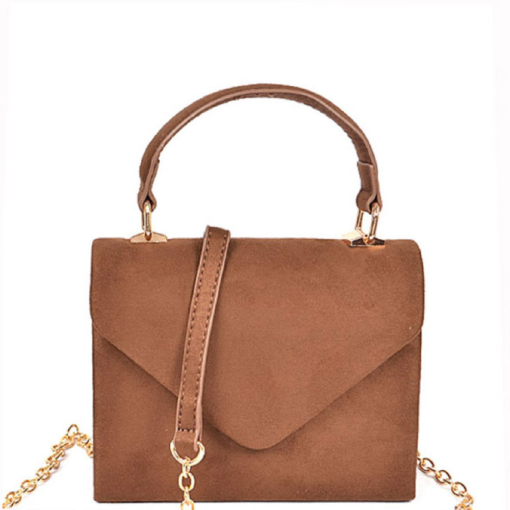 Patent Faux-Leather Small Top-Handle Retro Satchel Cross Body