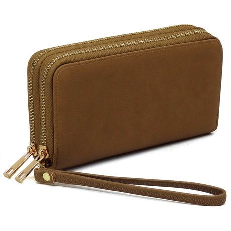 Double Zip Around Wallet Wristlet