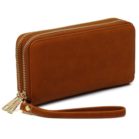 Double Zip Around Wallet Wristlet