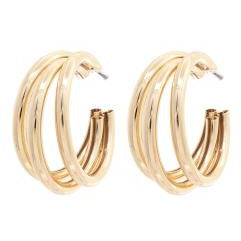 Large Metal Triple Hoop Earring