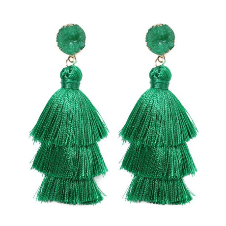 Stone Tassel Earrings