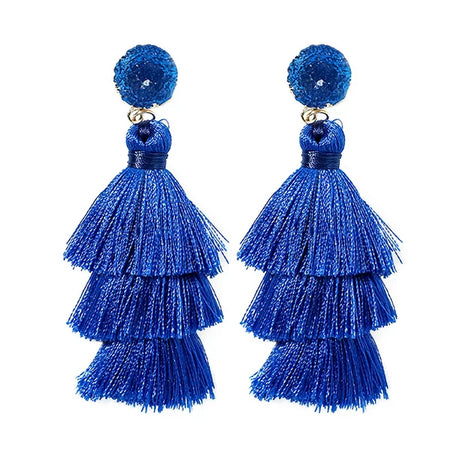 Stone Tassel Earrings