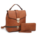 Push Lock Flap 2-in-1 Convertible Backpack