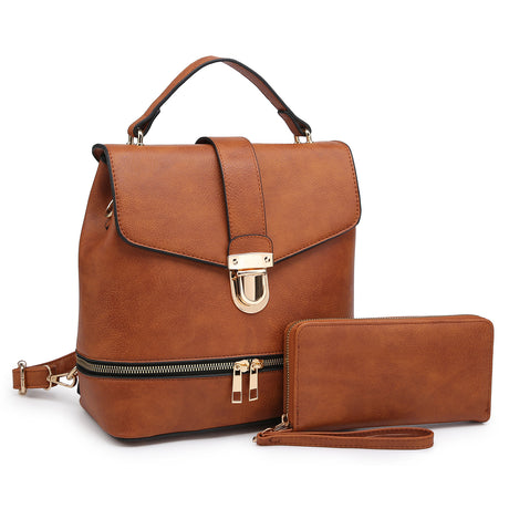 Push Lock Flap 2-in-1 Convertible Backpack