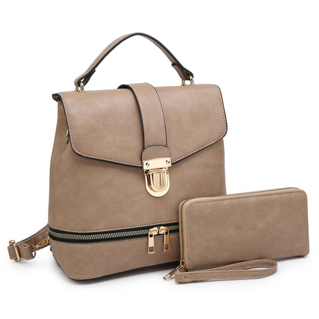 Push Lock Flap 2-in-1 Convertible Backpack