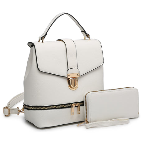 Push Lock Flap 2-in-1 Convertible Backpack