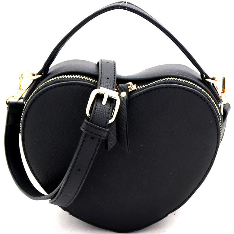 Heart Saffiano Crossbody Bag
