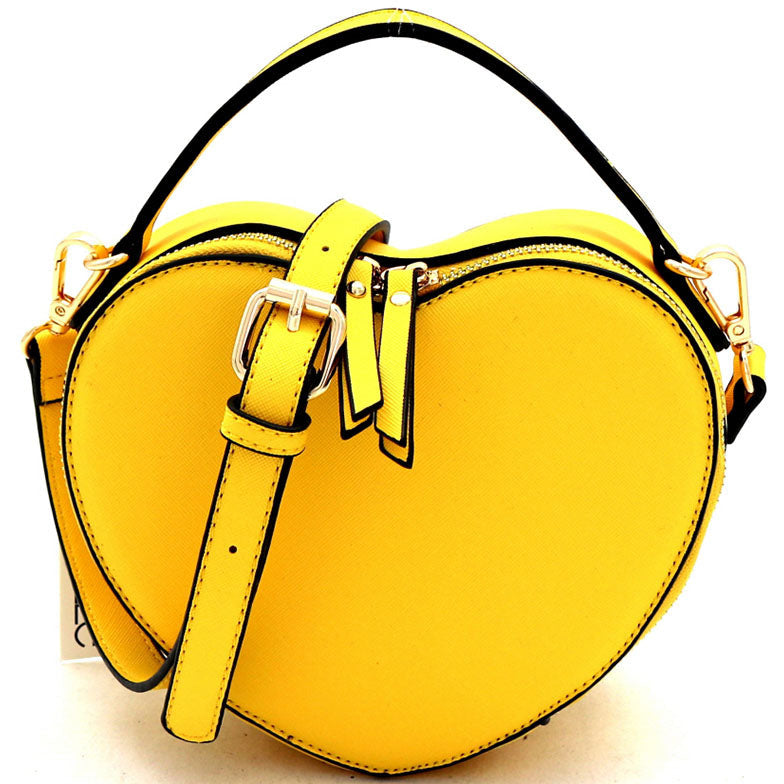 Heart Saffiano Crossbody Bag