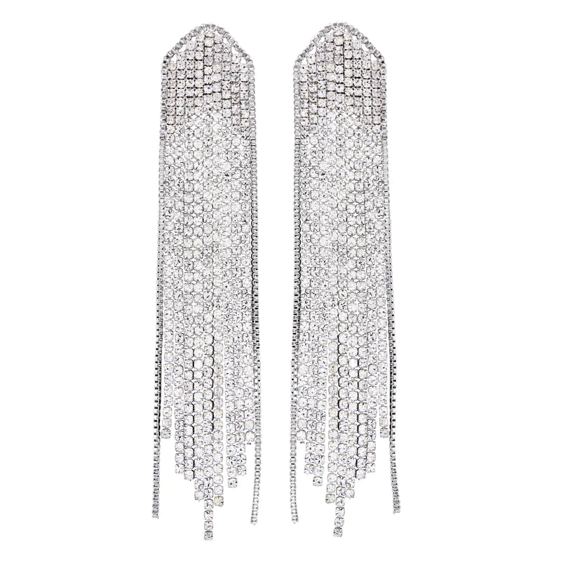 Keva Rhinestone Fringe Earrings