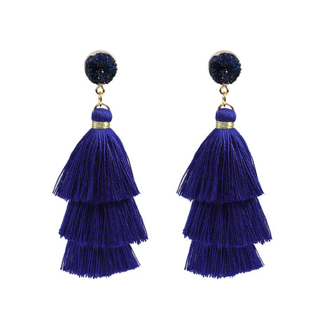 Stone Tassel Earrings