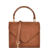 Faux Suede Top Handle Envelope Satchel