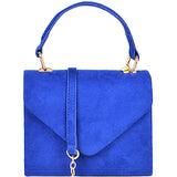 Faux Suede Top Handle Envelope Satchel