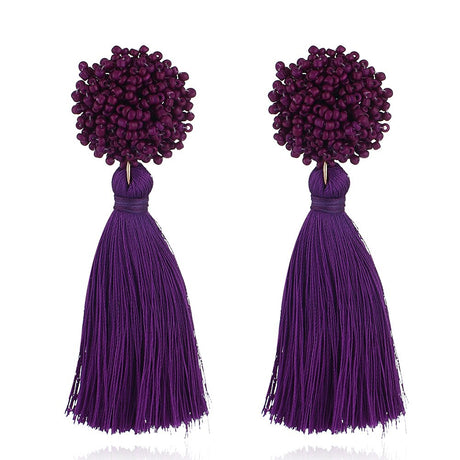 Sasha Beaded Tassel Earrings