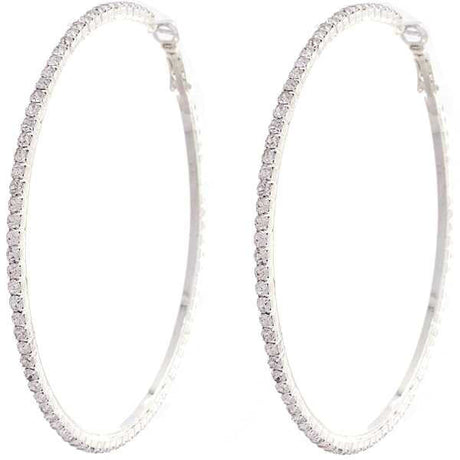 RHINESTONE EDGE HOOP EARRING