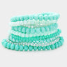 9PCS - FACETED BEAD STRETCH BRACELETS