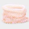 9PCS - FACETED BEAD STRETCH BRACELETS