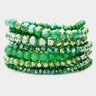 9PCS - FACETED BEAD STRETCH BRACELETS