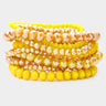 9PCS - FACETED BEAD STRETCH BRACELETS