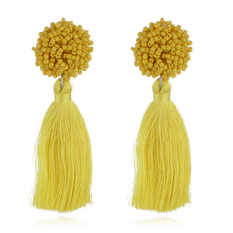 Sasha Beaded Tassel Earrings