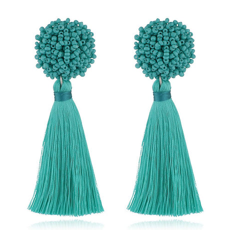 Sasha Beaded Tassel Earrings