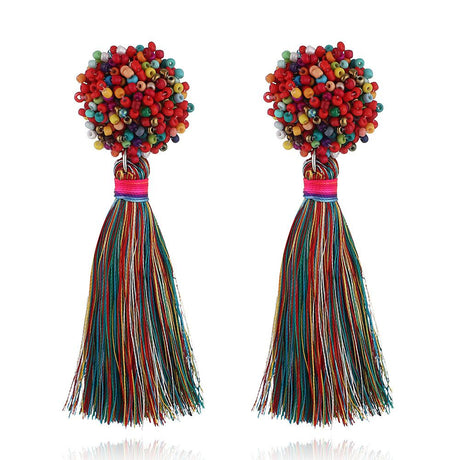 Sasha Beaded Tassel Earrings