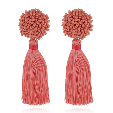 Sasha Beaded Tassel Earrings