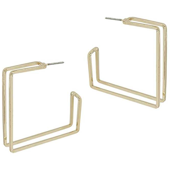 METAL SQUARE HOOP EARRING
