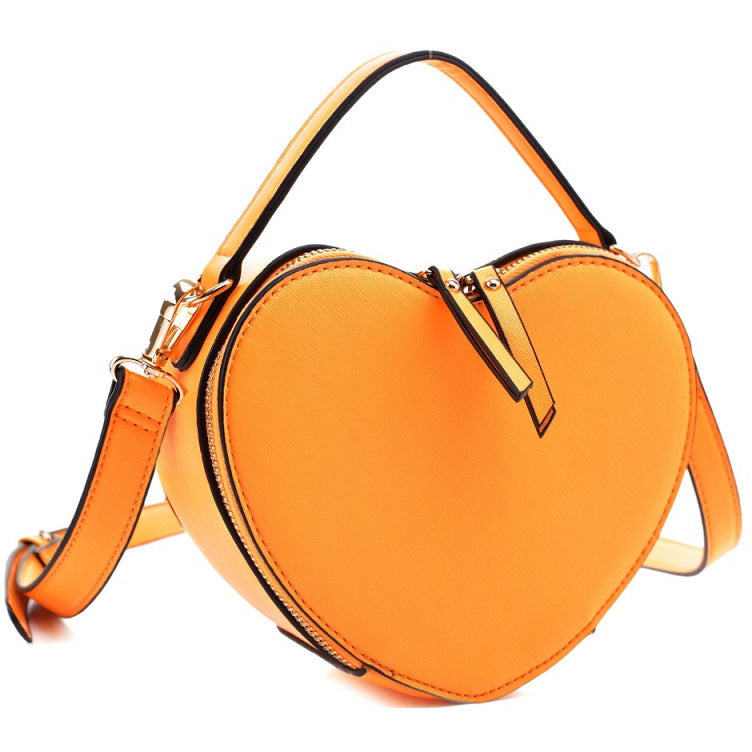Heart Saffiano Crossbody Bag