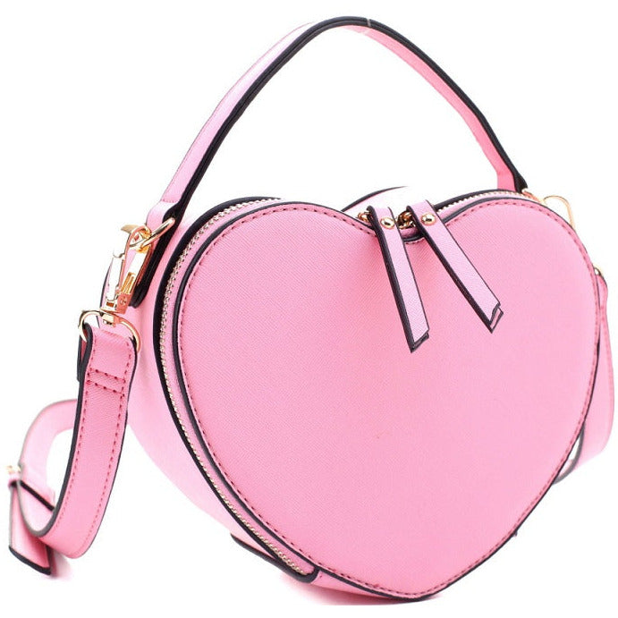 Heart Saffiano Crossbody Bag