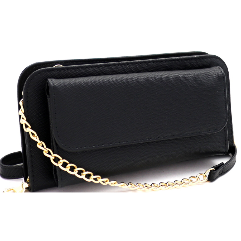 Versatile Saffiano Smartphone - Friendly Wallet Cross Body
