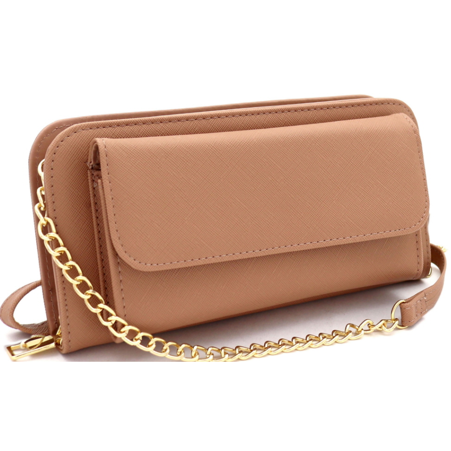 Versatile Saffiano Smartphone - Friendly Wallet Cross Body