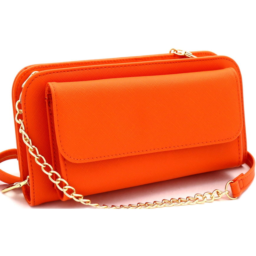 Versatile Saffiano Smartphone - Friendly Wallet Cross Body