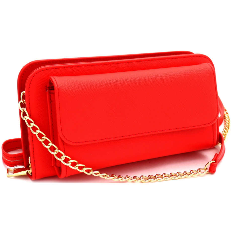 Versatile Saffiano Smartphone - Friendly Wallet Cross Body